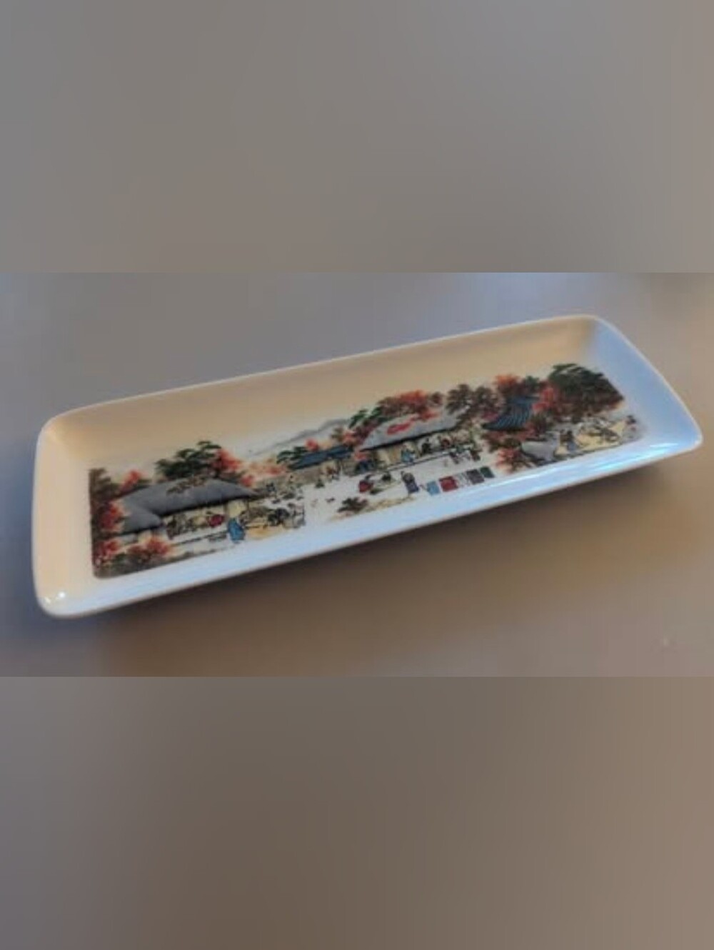Vintage "Rich Autumn" Hankook Fine Bone China Tray. Made in Korea. 9.5"x3.5".